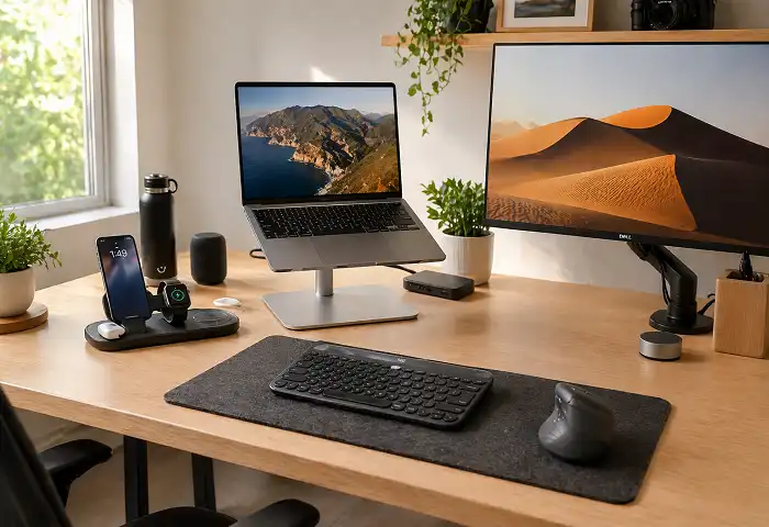home office productivity desk setup gadgets