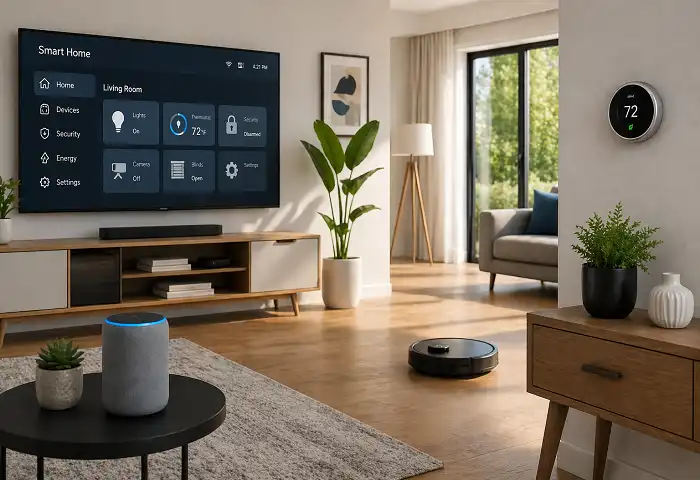 smart home devices living room setup