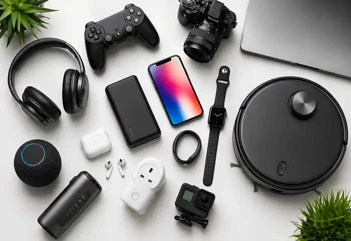 useful gadgets flat lay collection 2026