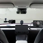best gadgets for car arranged on a car dashboard and interior