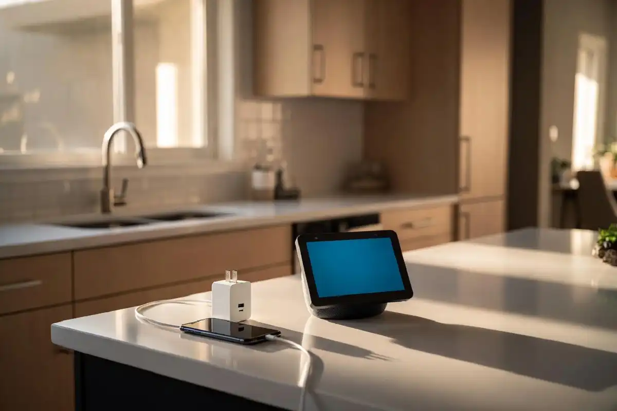 Best gadgets for home displayed on a modern kitchen counter