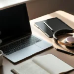 Modern student workspace with essential tech gadgets