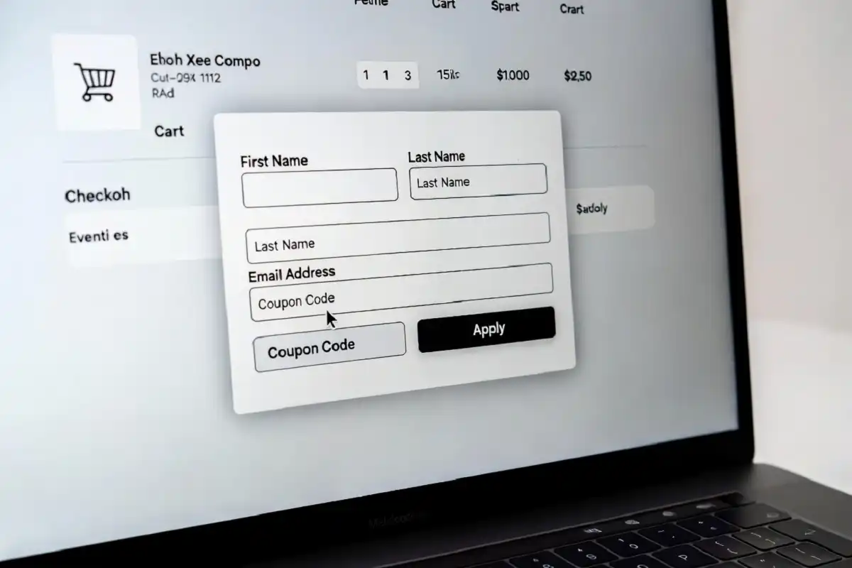Coupon code entry box on a gadget store checkout page