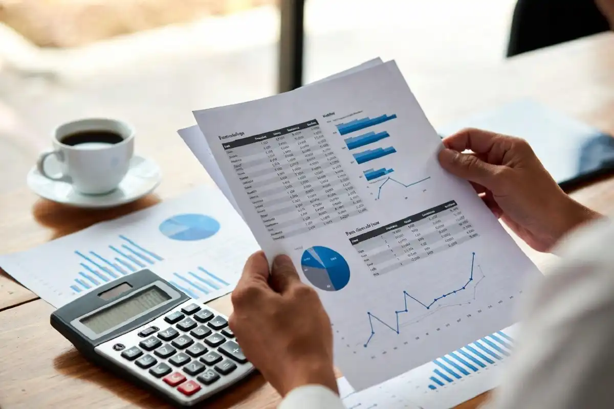 Person reviewing financial documents and notes before making a decision