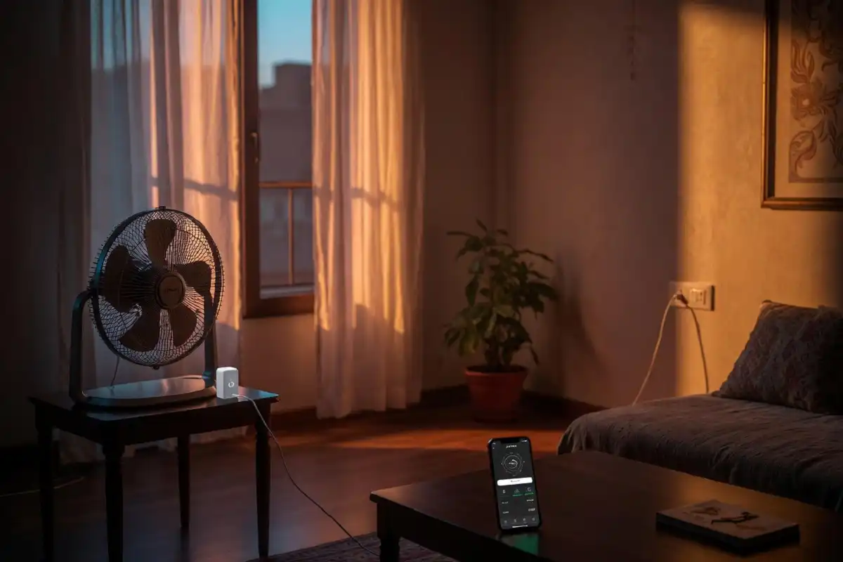 Jatayu smart plug connected to appliances in a modern Indian home