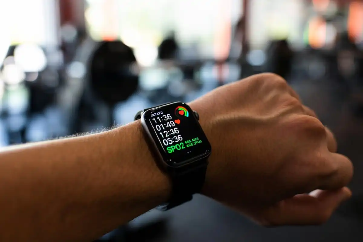 Jatayu smartwatch on wrist showing health data and AMOLED display