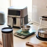 New kitchen gadgets arranged on a clean modern countertop
