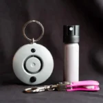A collection of personal safety gadgets for self defence including alarms and pepper spray