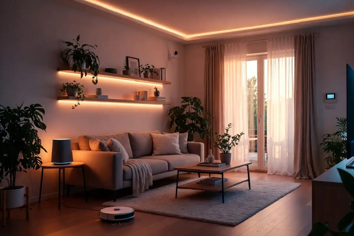 Top smart home gadgets in modern living room