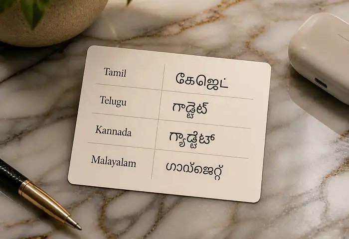 south indian language gadget comparison