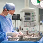 Surgical technologist arranging instruments in an operating room for surgical tech jobs