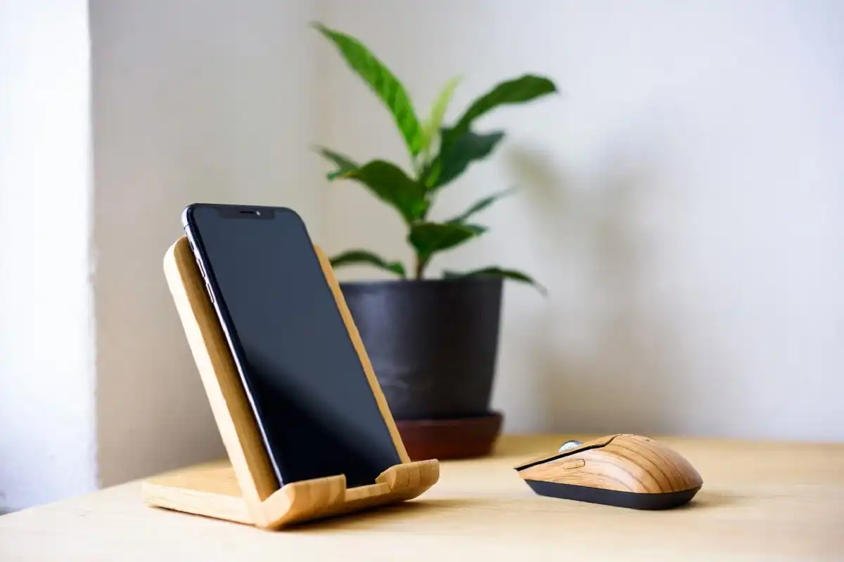Timber tech wooden accessories arranged in a productive workspace
