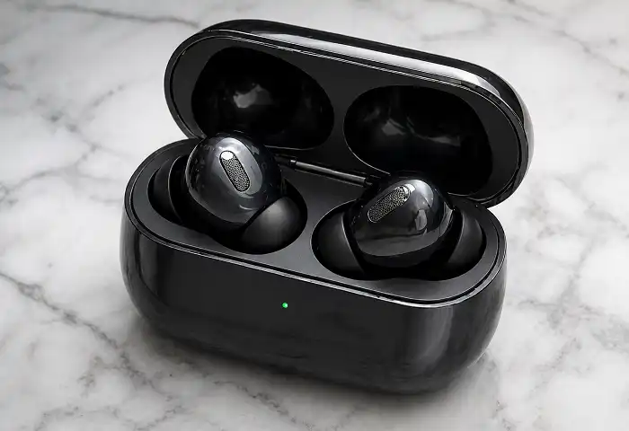 wireless noise cancelling earbuds case open