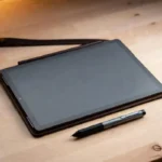 Refurbished reMarkable Paper Pro bundle with folio case and Marker Plus on a wooden desk
