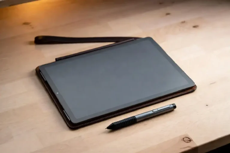 Refurbished reMarkable Paper Pro bundle with folio case and Marker Plus on a wooden desk