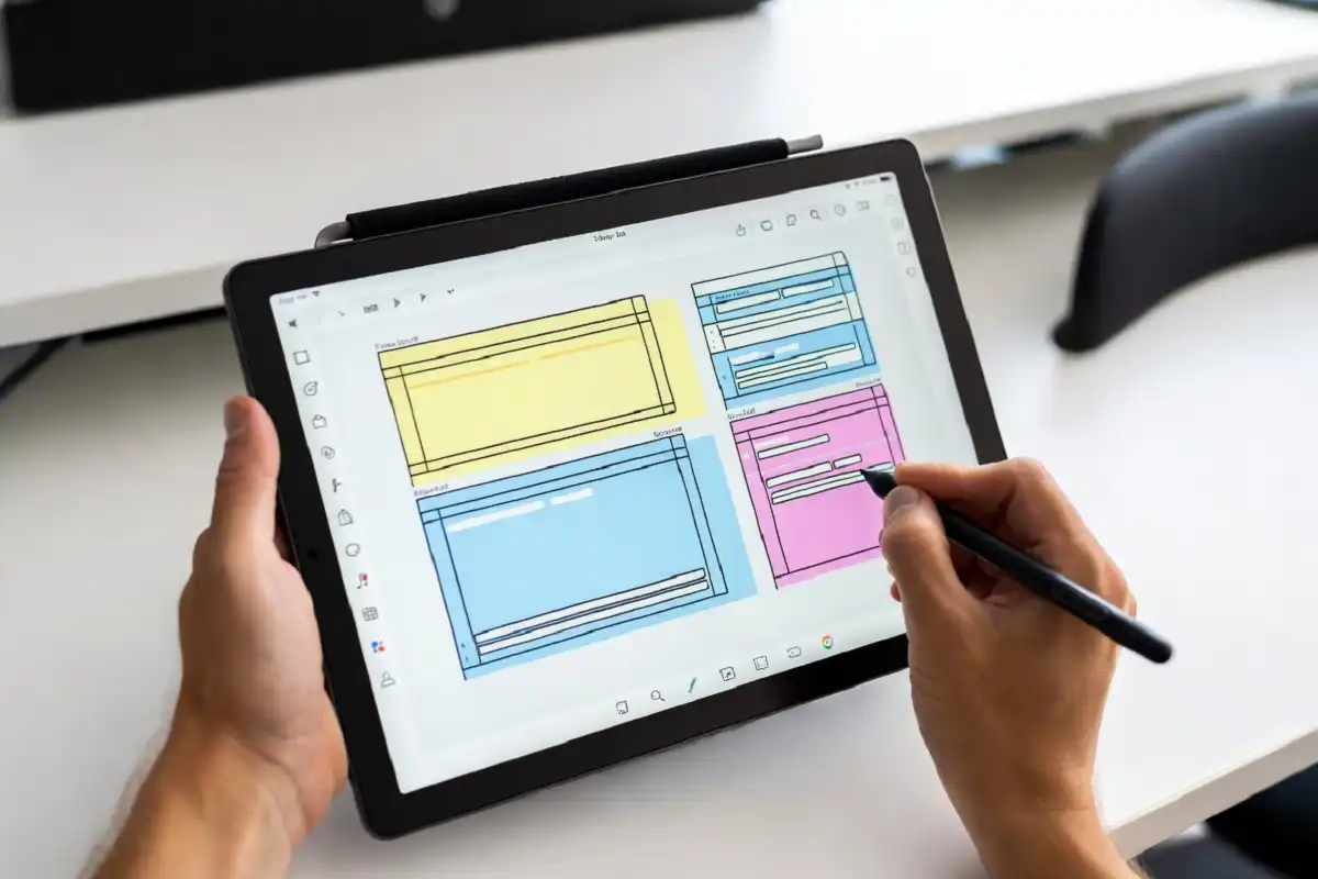 Boox Note Air4 C color e ink tablet for PDF annotation with multi-color highlights visible on screen