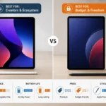Android tablet vs iPad comparison showing iPad best for creators and Android tablet best for budget