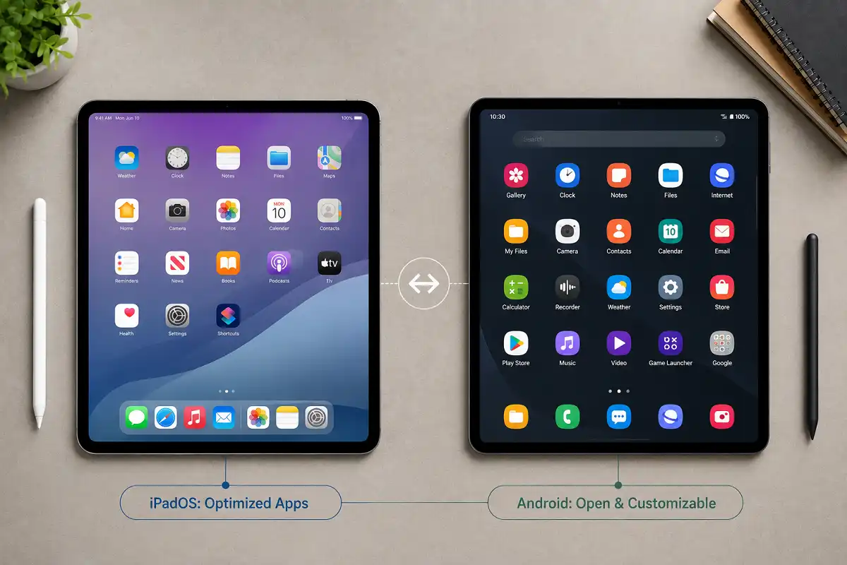 Android tablet vs iPad comparison of software ecosystem and app optimization