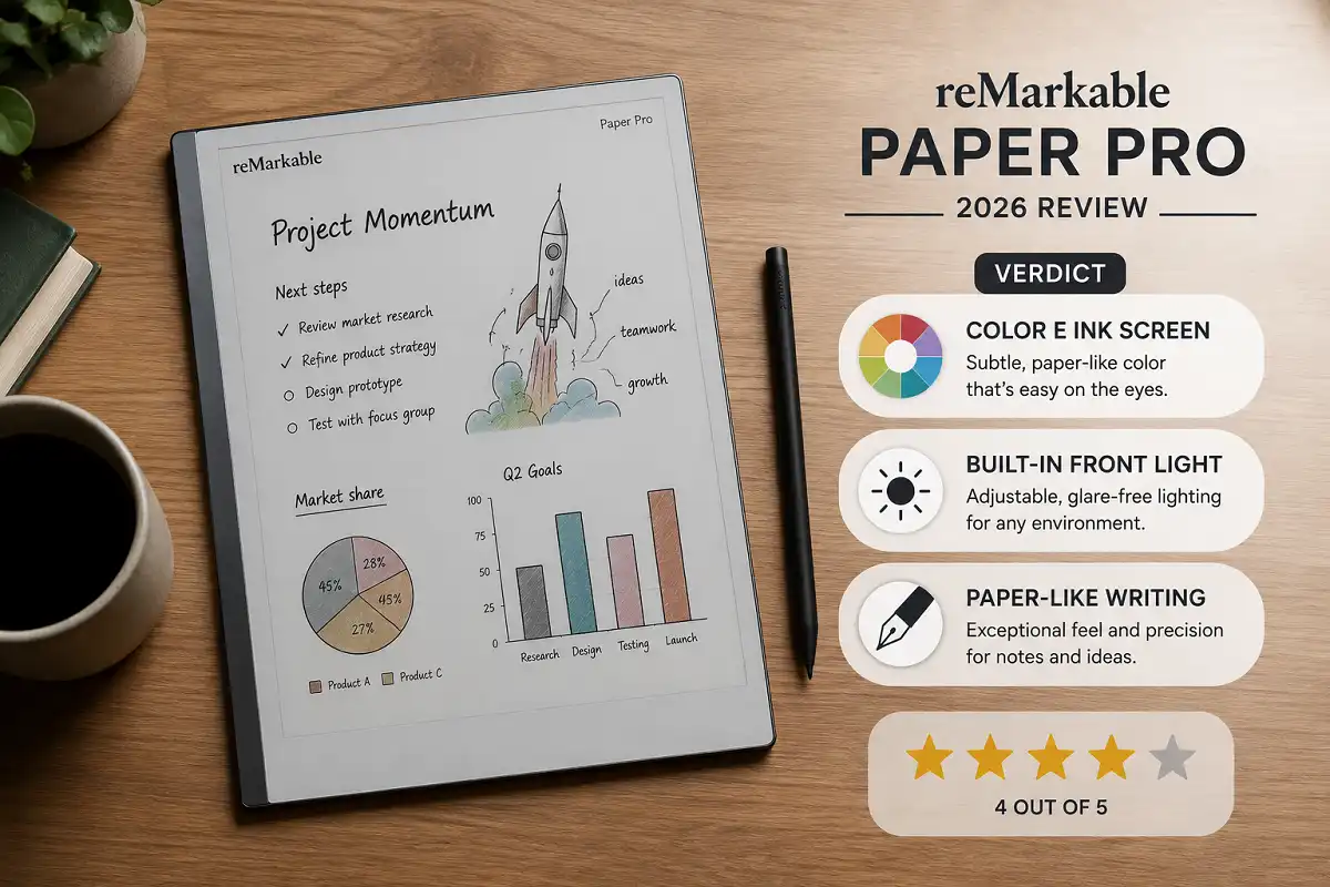 reMarkable Paper Pro review 2026 verdict with color screen and front light