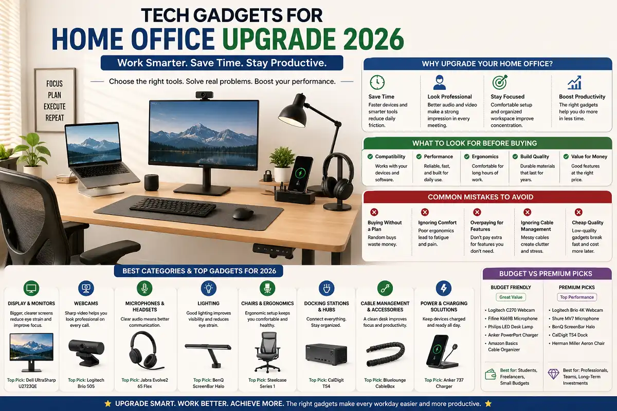 tech gadgets for home office upgrade 2026